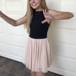 Aqua black and blush Dress